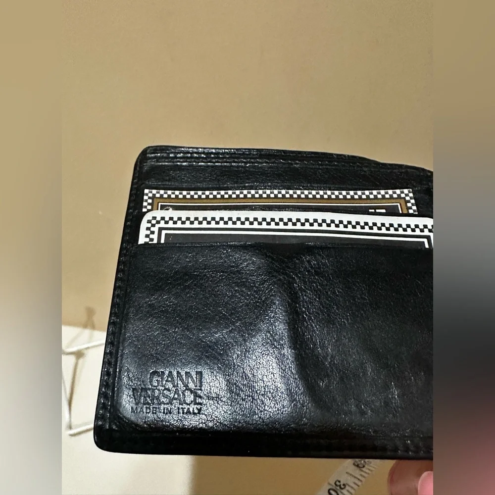 Versace Black Leather Medusa Medallion Wallet